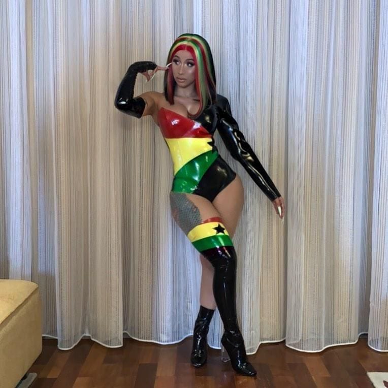 Cardi B represents Ghana flag