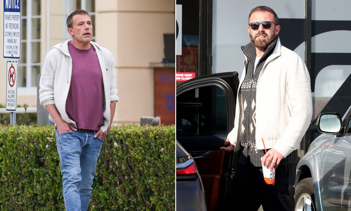 Before and after: Ben Affleck seems relaxed, confident, and in a great place—his fresh look and calm energy say it all.