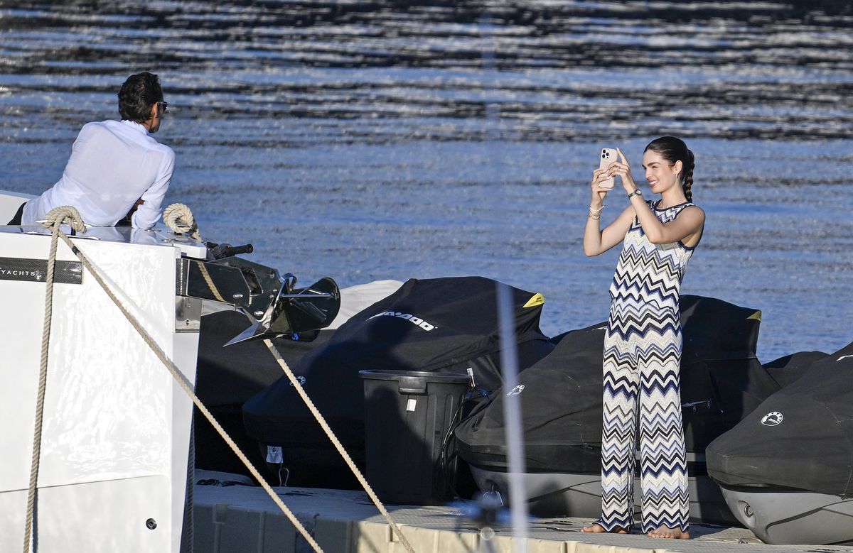 Marc Anthony and his wife Nadia Ferreira were seen enjoying a relaxing day in Palma de Mallorca 