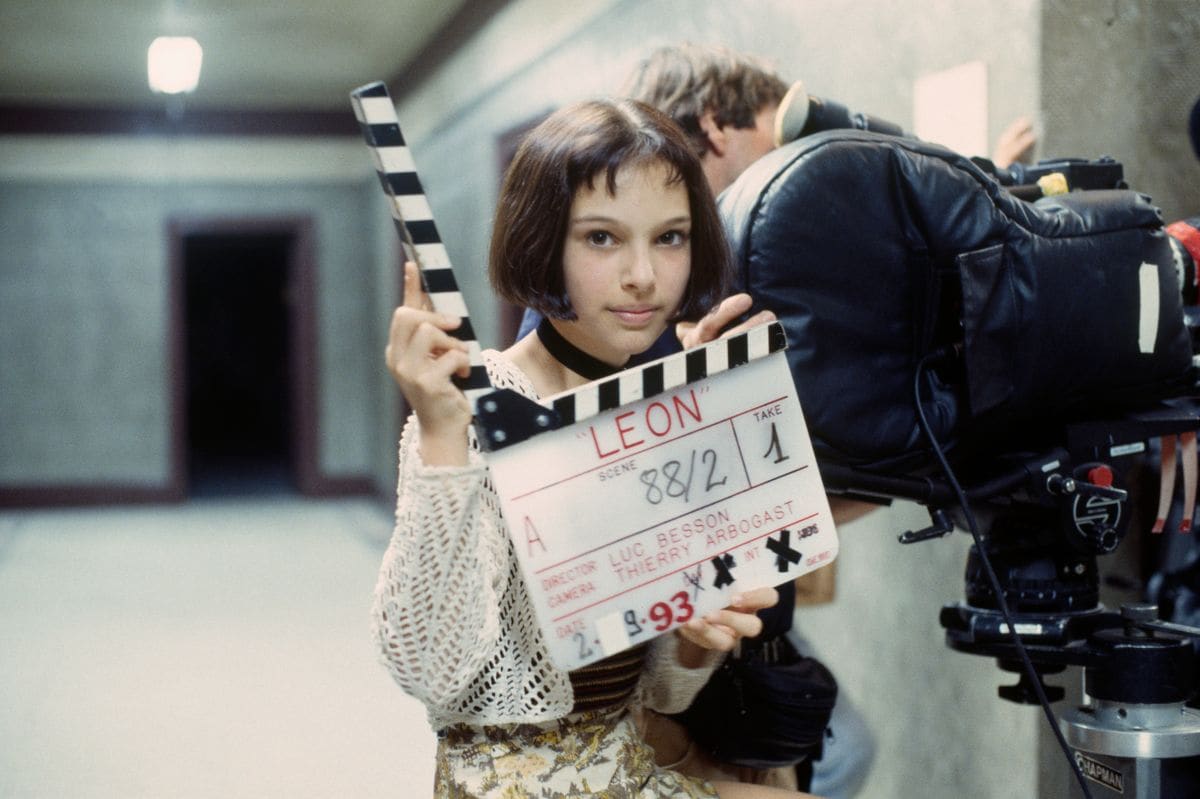 Natalie Portman on the set of the film "Leon"