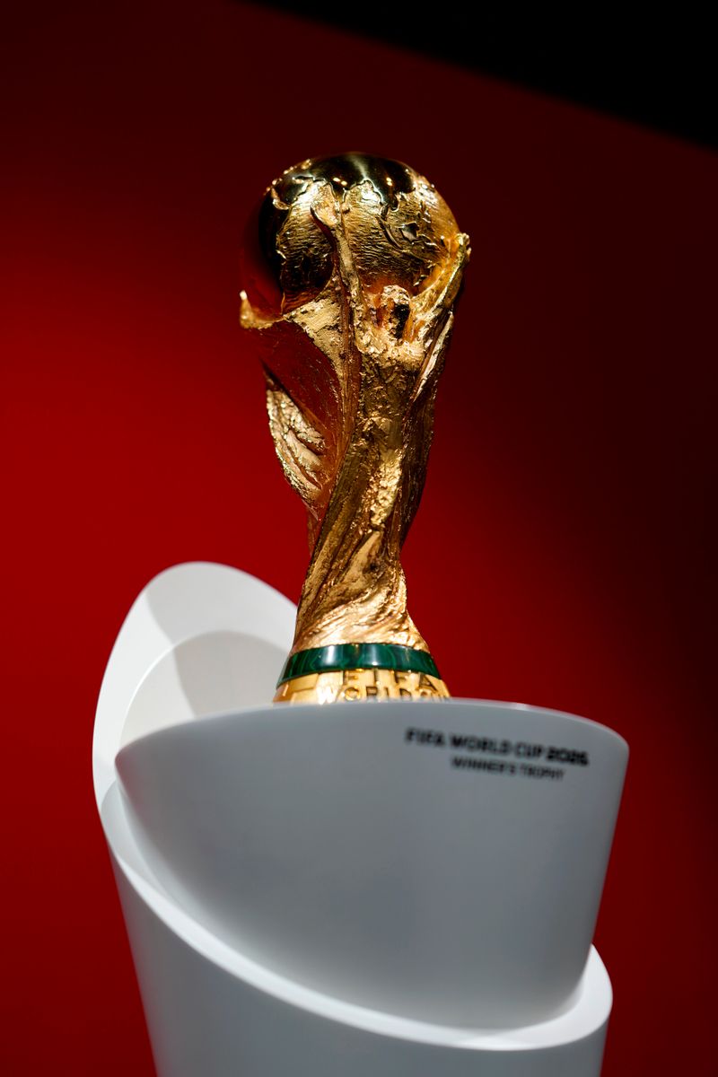 The FIFA World Cup trophy during the 76th FIFA Congress on April 30, 2026