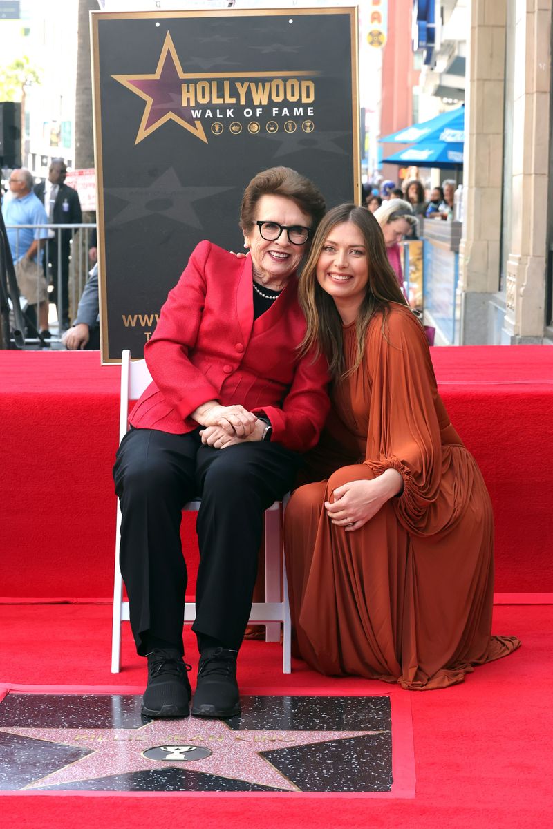 Billie Jean King and Maria Sharapova at King's Hollywood Walk of Fame Star Ceremony