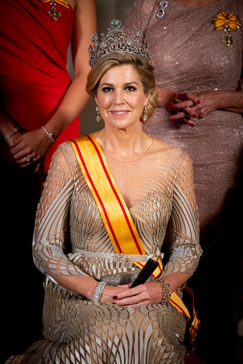 Queen Máxima wears tropical-inspired Colombian designer for latest royal engagement