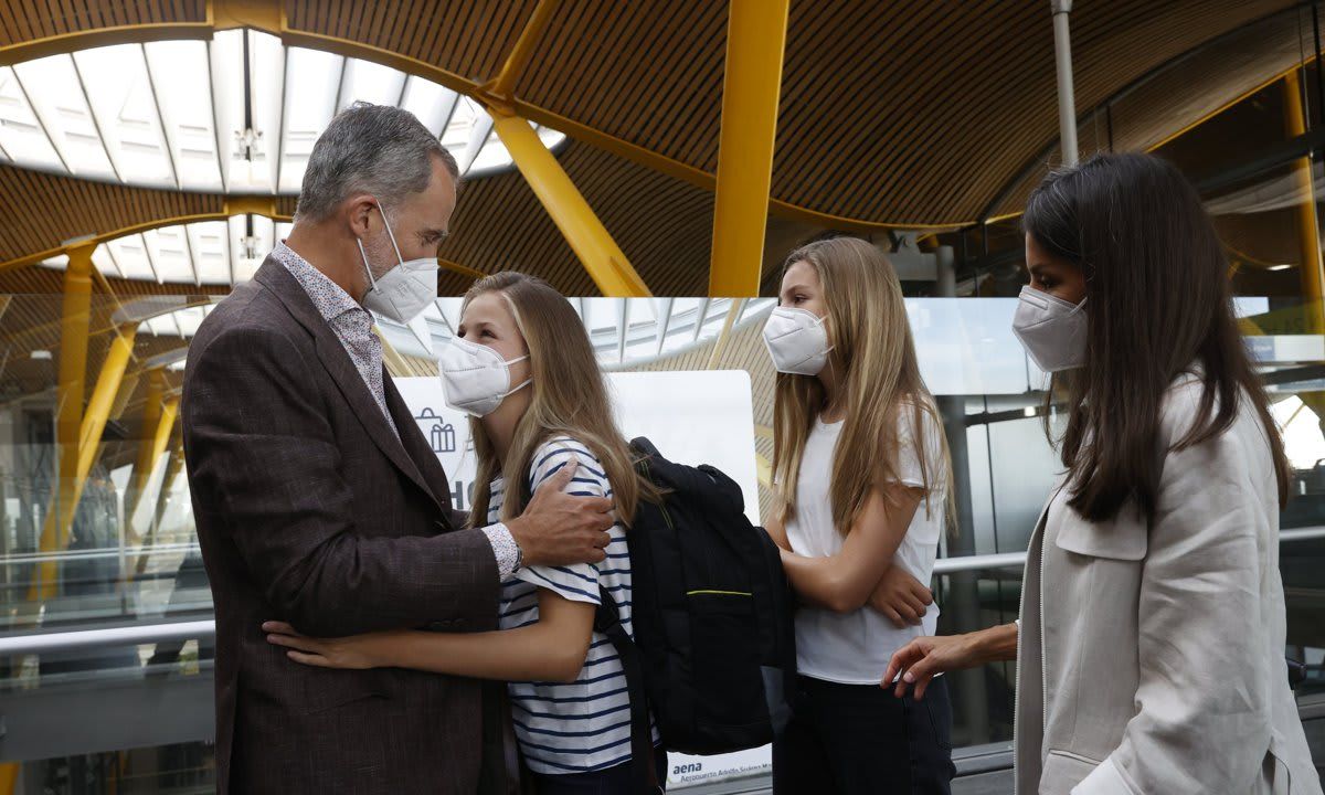 King Felipe was photographed sharing a moment with his daughter, who is first in line to the Spanish throne.