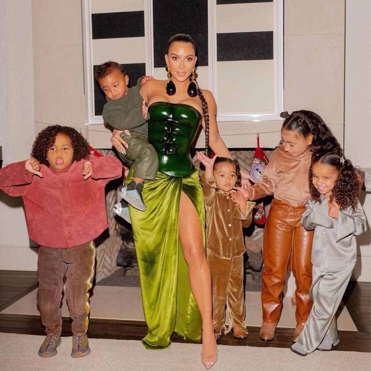 Kim Kardashian and her kids take a family photo