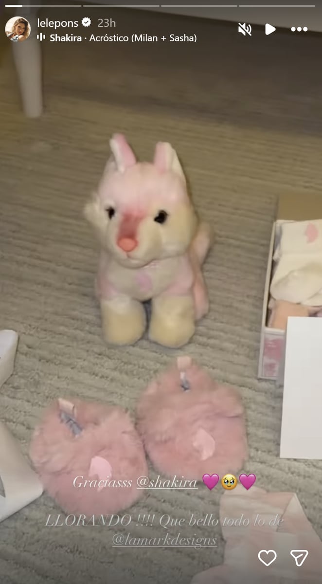 A look at some of Shakira's presents for Lele Pons' baby girl