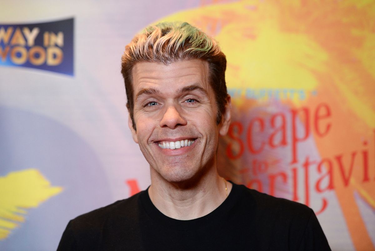 Perez Hilton arrives at Jimmy Buffett's "Escape To Margaritaville" L.A. Premiere Engagement at the Dolby Theatre on February 18, 2020 in Hollywood, California. (Photo by Amanda Edwards/Getty Images)