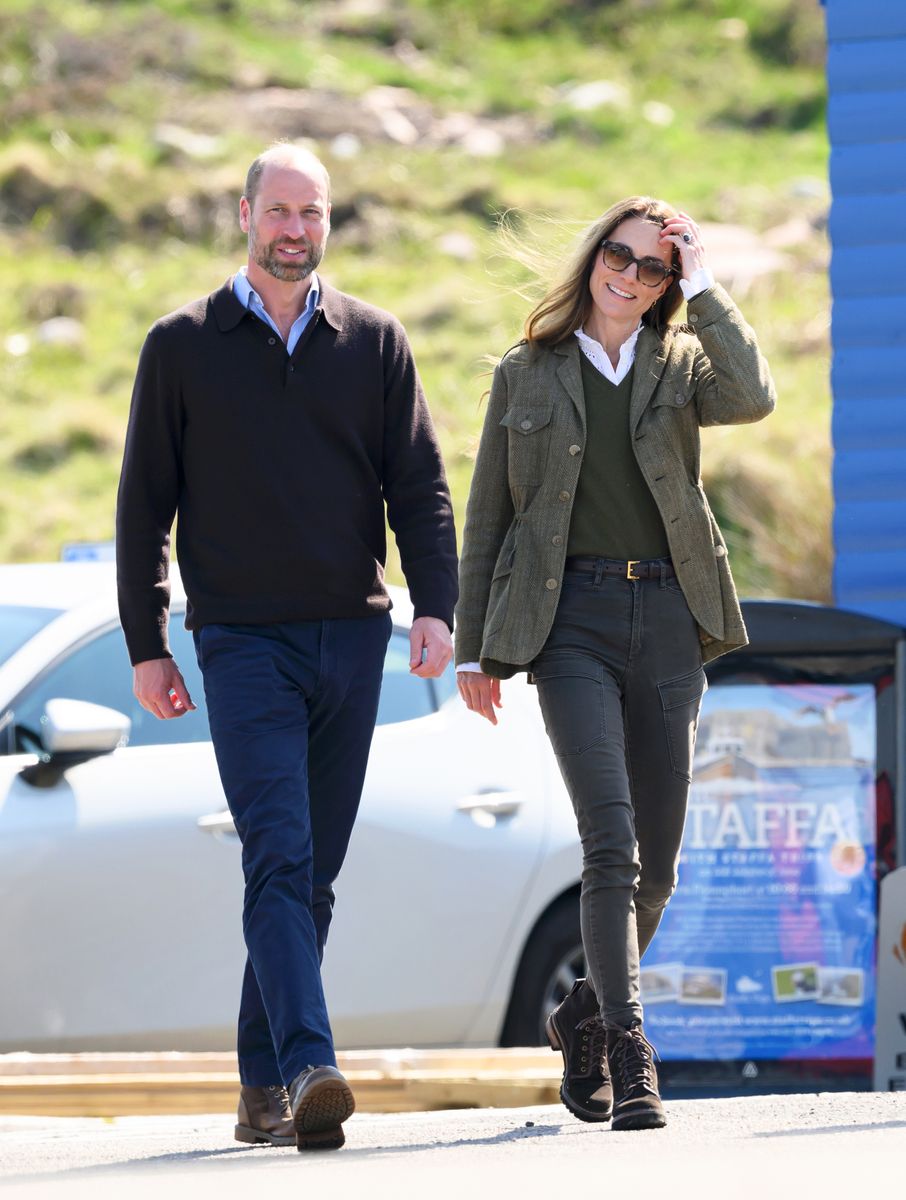 The Princess of Wales showed off her relaxed countryside style in an olive-green jacket, dark jeans and lace-up boots while visiting Scotland with Prince William.