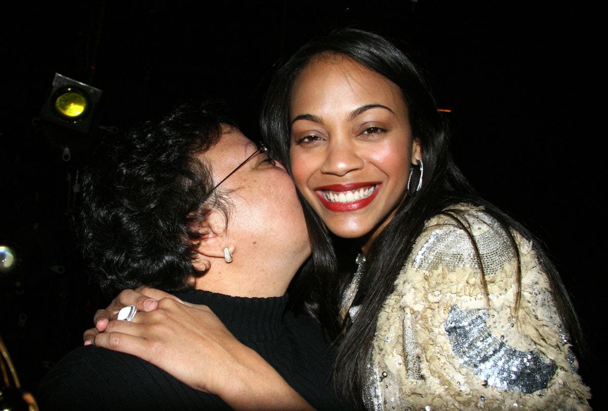 Asalia Saldana (Mother) and Zoe Saldana during Television Dominicana Presents La Maldicion Del Padre Cardona - April 5, 2006 at Lehman College Center in New York, New York, United States. (Photo by Johnny Nunez/WireImage)