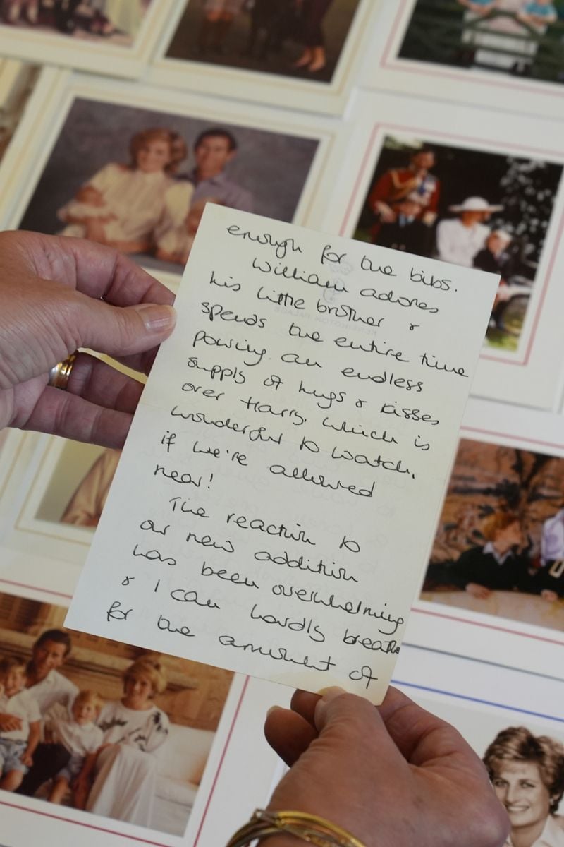 A series of handwritten letters and cards sent by Diana, Princess of Wales, to housekeeper Violet Collison.