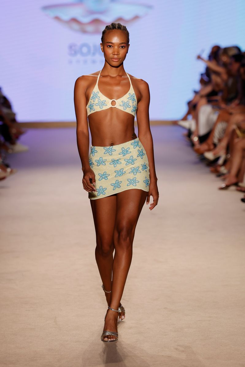  A model walks the runway for Oceanus x Sojos during Paraiso Miami Swim Week 2025