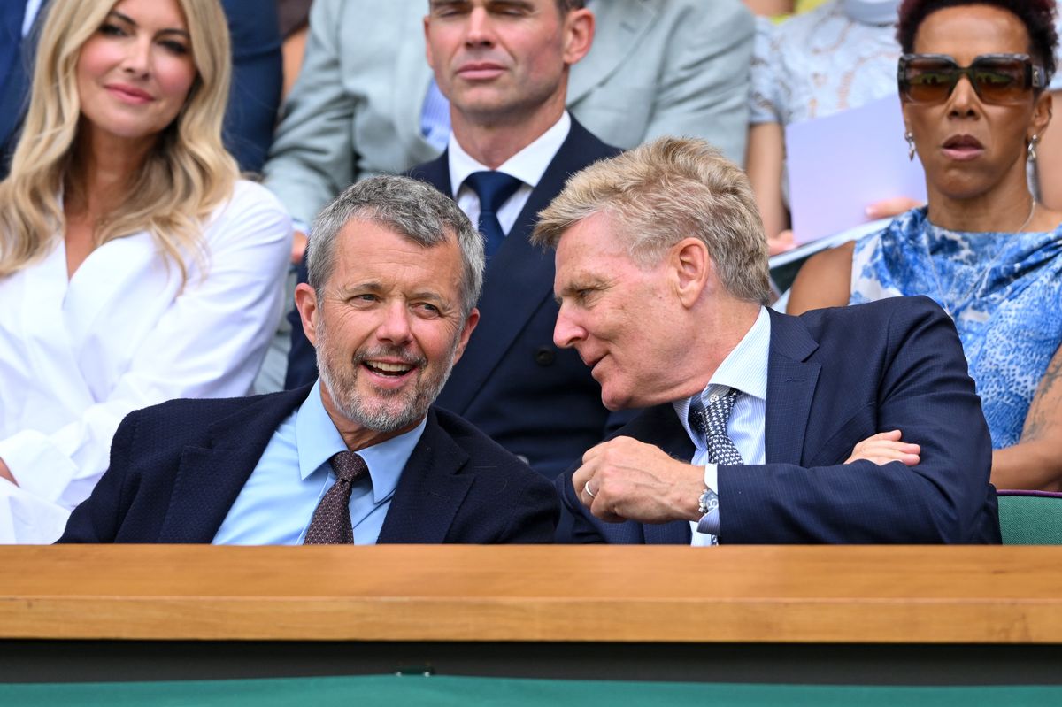 King Frederik X of Denmark during day seven of the 2026 Wimbledon Tennis Championships at the All England Lawn Tennis and Croquet Club