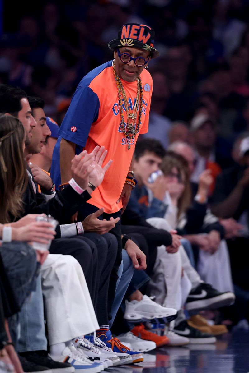 Spike Lee attends Game Four of the 2026 NBA Finals between the San Antonio Spurs and the New York Knicks.