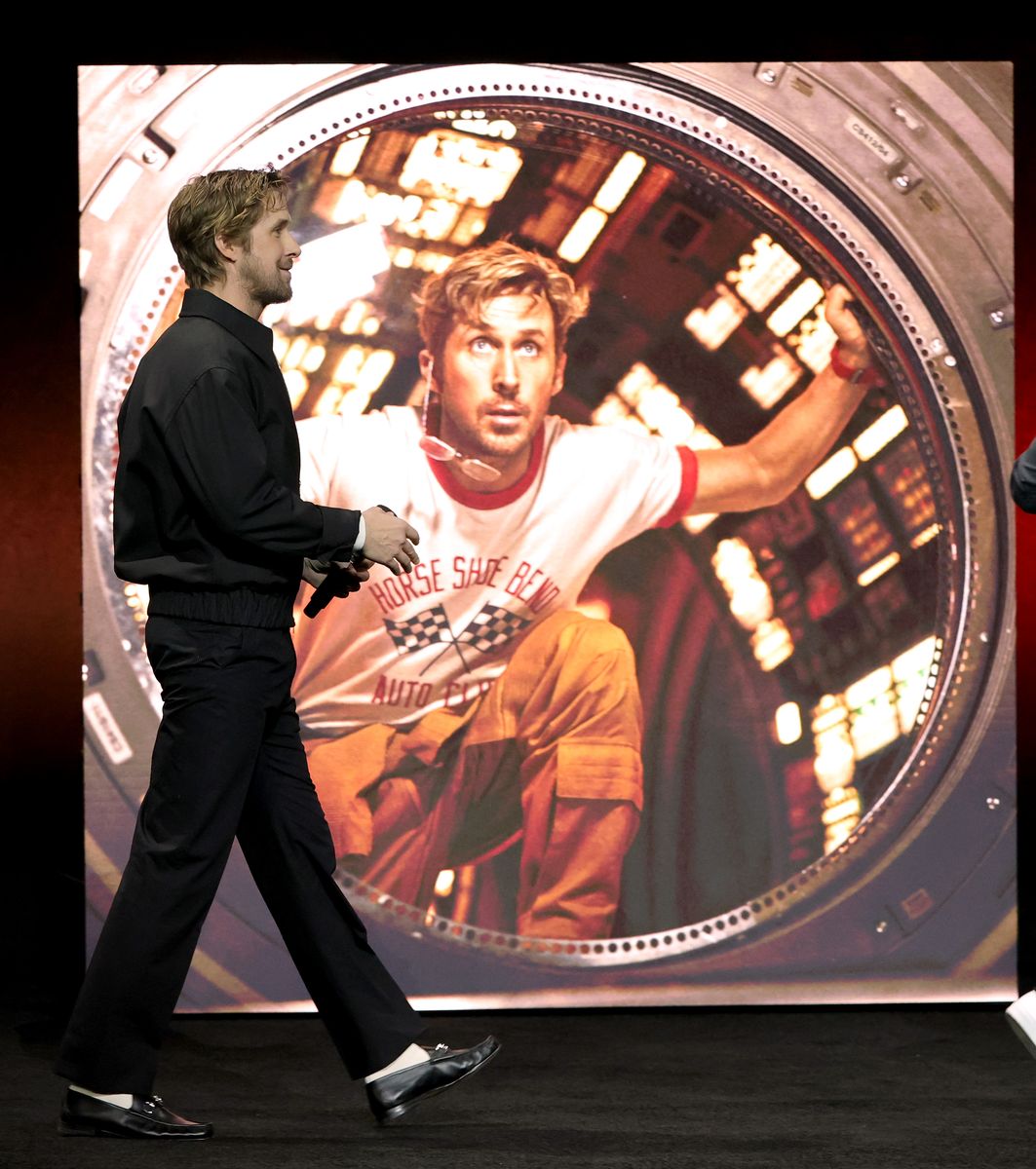 Ryan Gosling promotes the upcoming film "Project Hail Mary" at the Amazon MGM Studios presentation during CinemaCon, the official convention of Cinema United, at The ColosseumÂ at Caesars Palace on April 02, 2025 in Las Vegas, Nevada. (Photo by Ethan Miller/Getty Images)