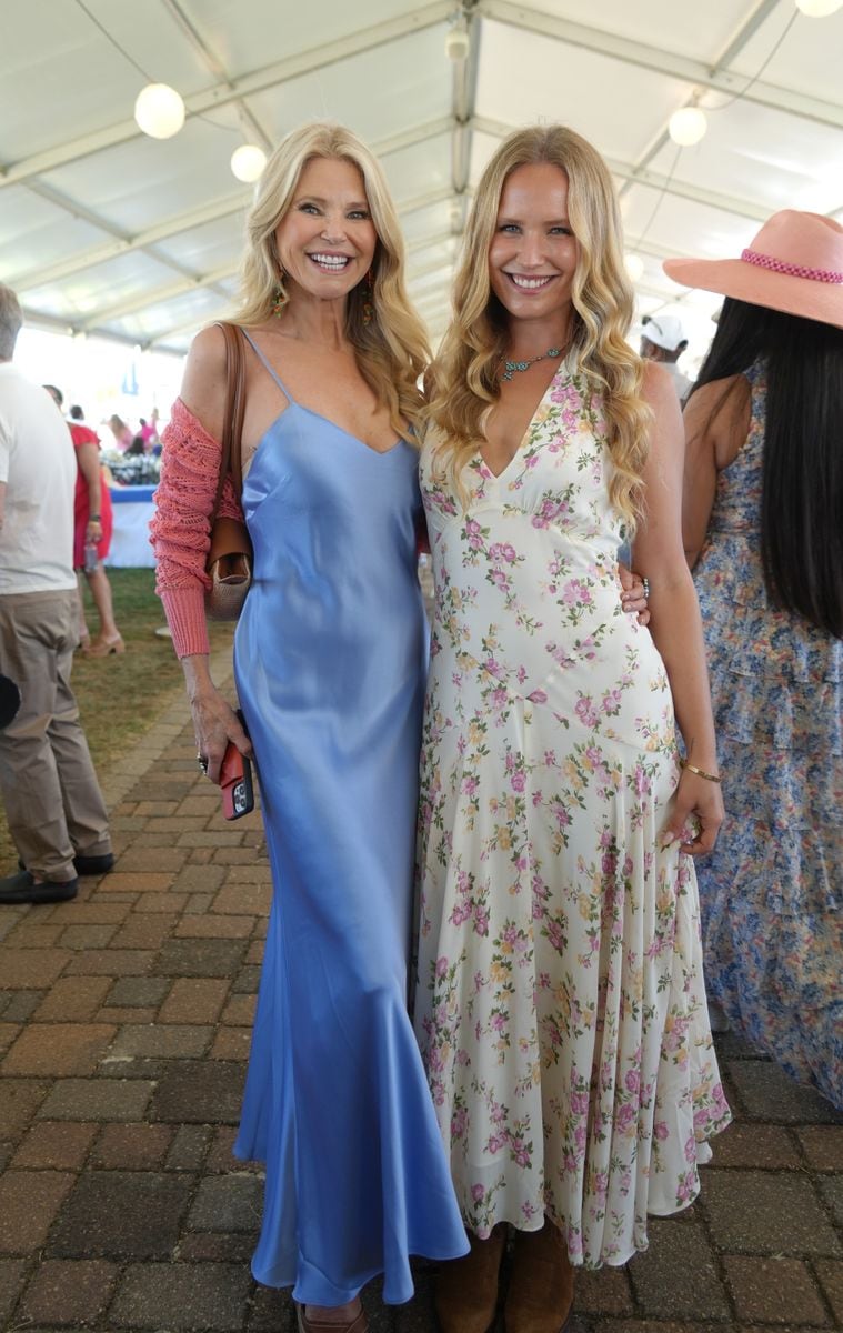  Christie Brinkley and Sailor Brinkley Cook at the Hampton Classic Horse Show Grand Prix.
