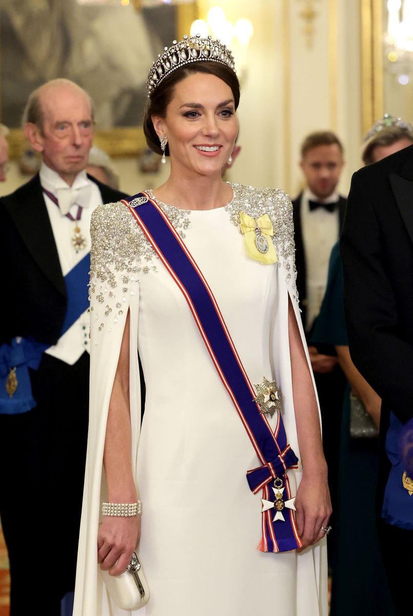Catherine, Princess of Wales during the State Banquet at Buckingham Palace on November 22, 2022 in London, England. 