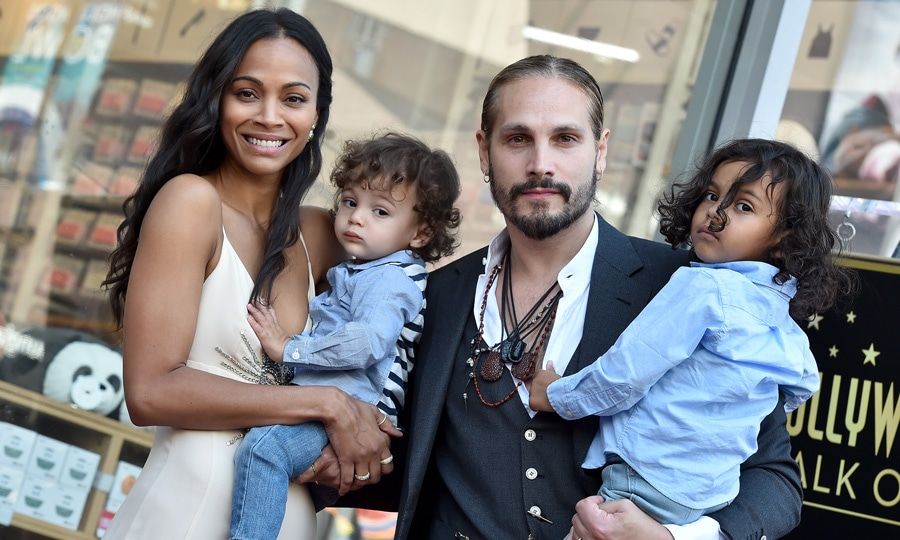 Zoe Saldana and Marco Perego family
