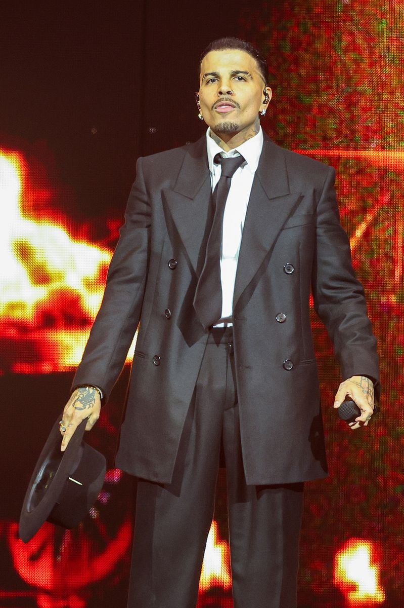 Rauw Alejandro performs onstage during the Cosa Nuestra world tour at Climate Pledge Arena on April 05, 2025 in Seattle, Washington. (Photo by Mat Hayward/Getty Images)