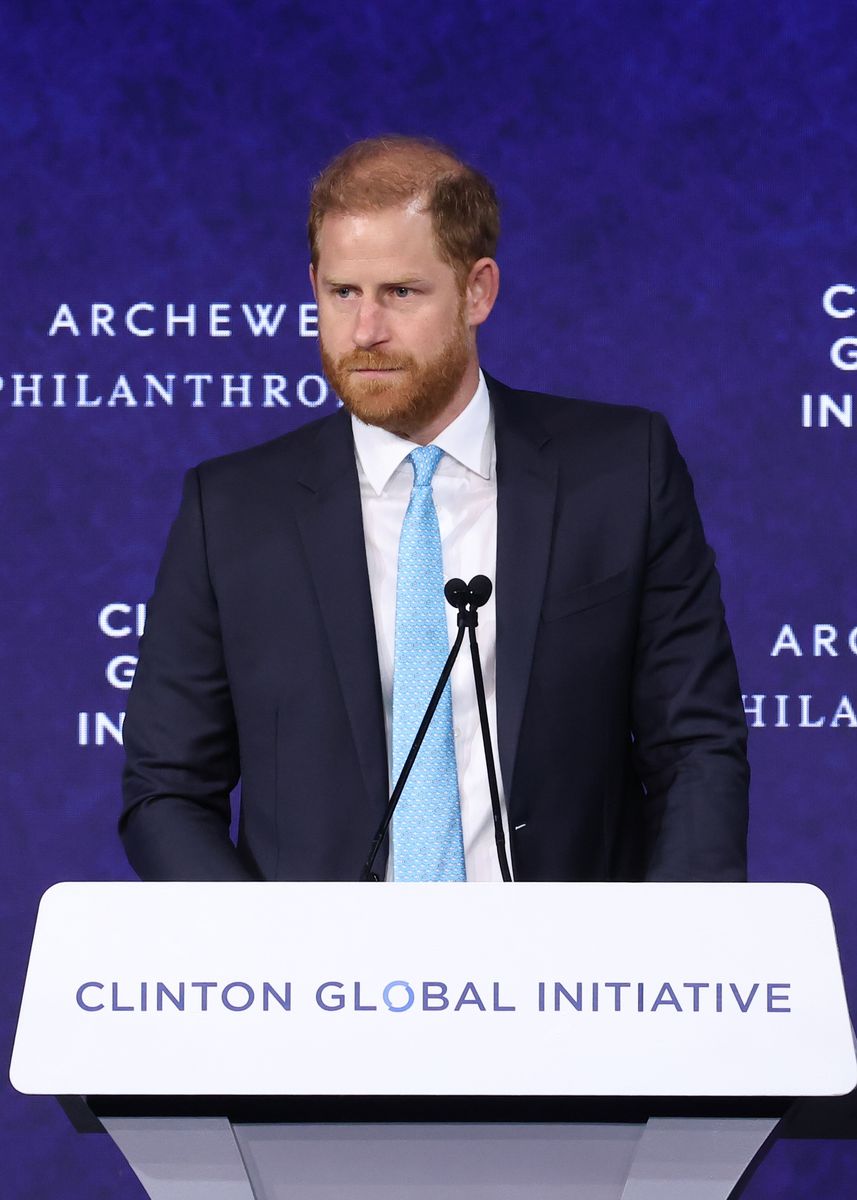 Prince Harry spoke at the Clinton Global Initiative in New York City on September 23, during his first U.S. trip since relocating his family to the U.K.