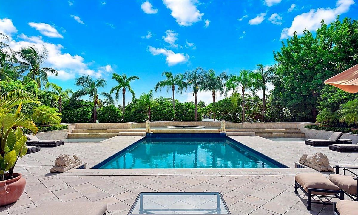 The home's backyard
