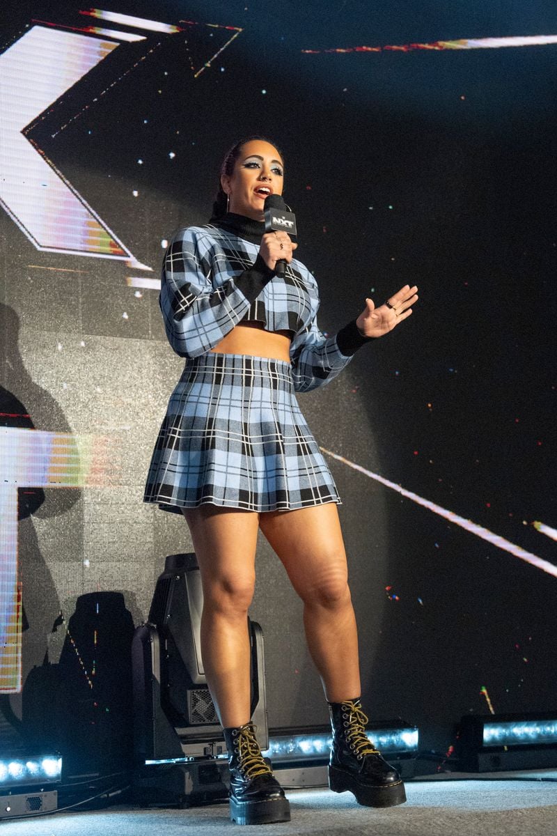  Ava Raine Enters the arena during NXT on January 28, 2025 at Center Stage Theater in Atlanta, Georgia. 