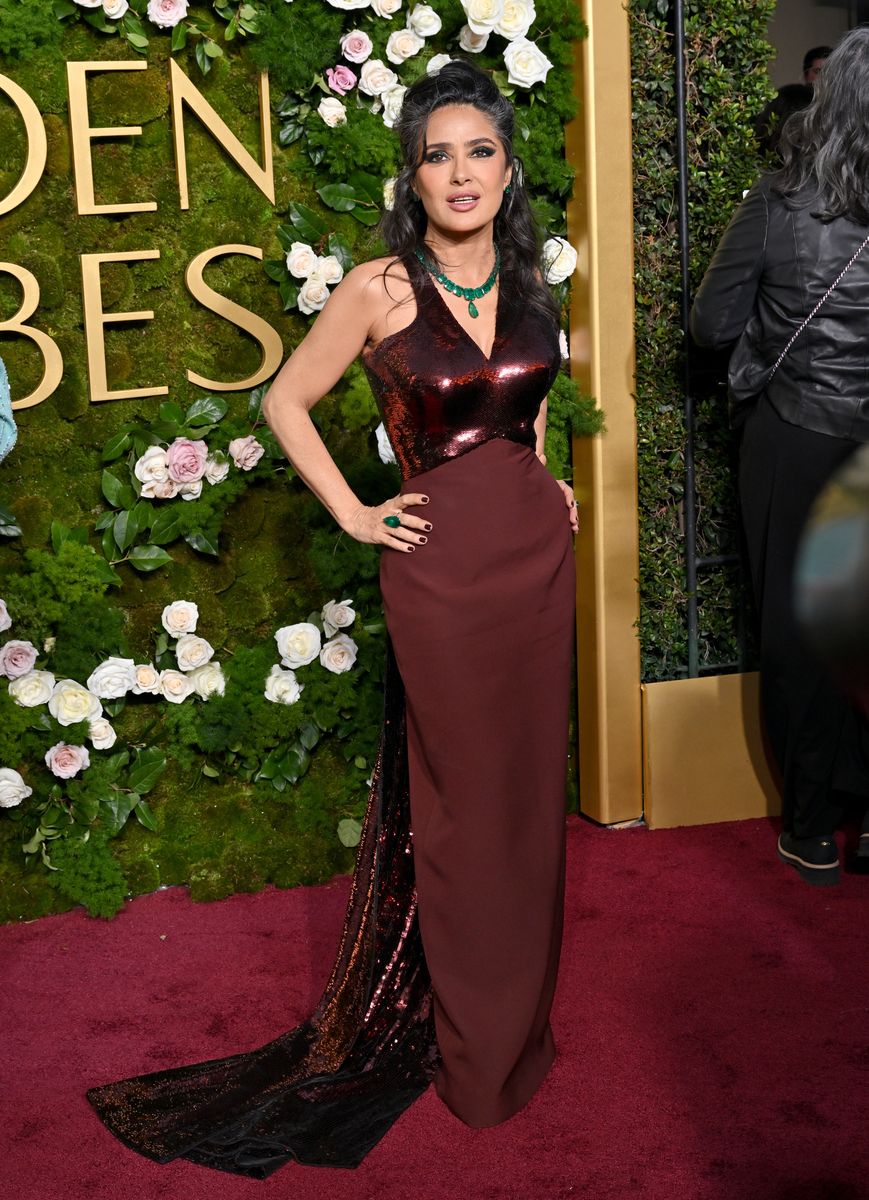 Salma Hayek attends the 82nd Annual Golden Globe Awards at The Beverly Hilton on January 05, 2025
