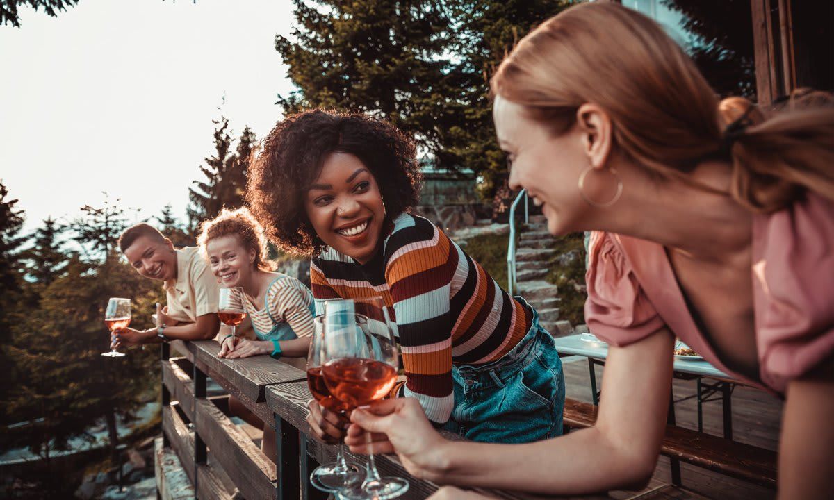 Friends having Wine