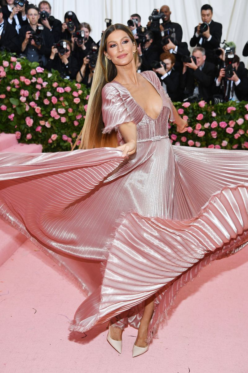 Gisele BÃ¼ndchen attends The 2019 Met Gala Celebrating Camp: Notes on Fashion at the Metropolitan Museum of Art on May 06, 2019, in New York City. (Photo by Dimitrios Kambouris/Getty Images for The Met Museum/Vogue)