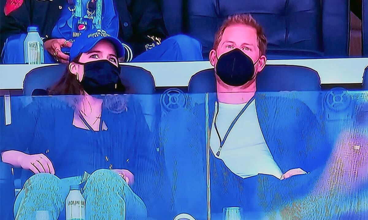 Prince Harry and Princess Eugenie at the Super Bowl