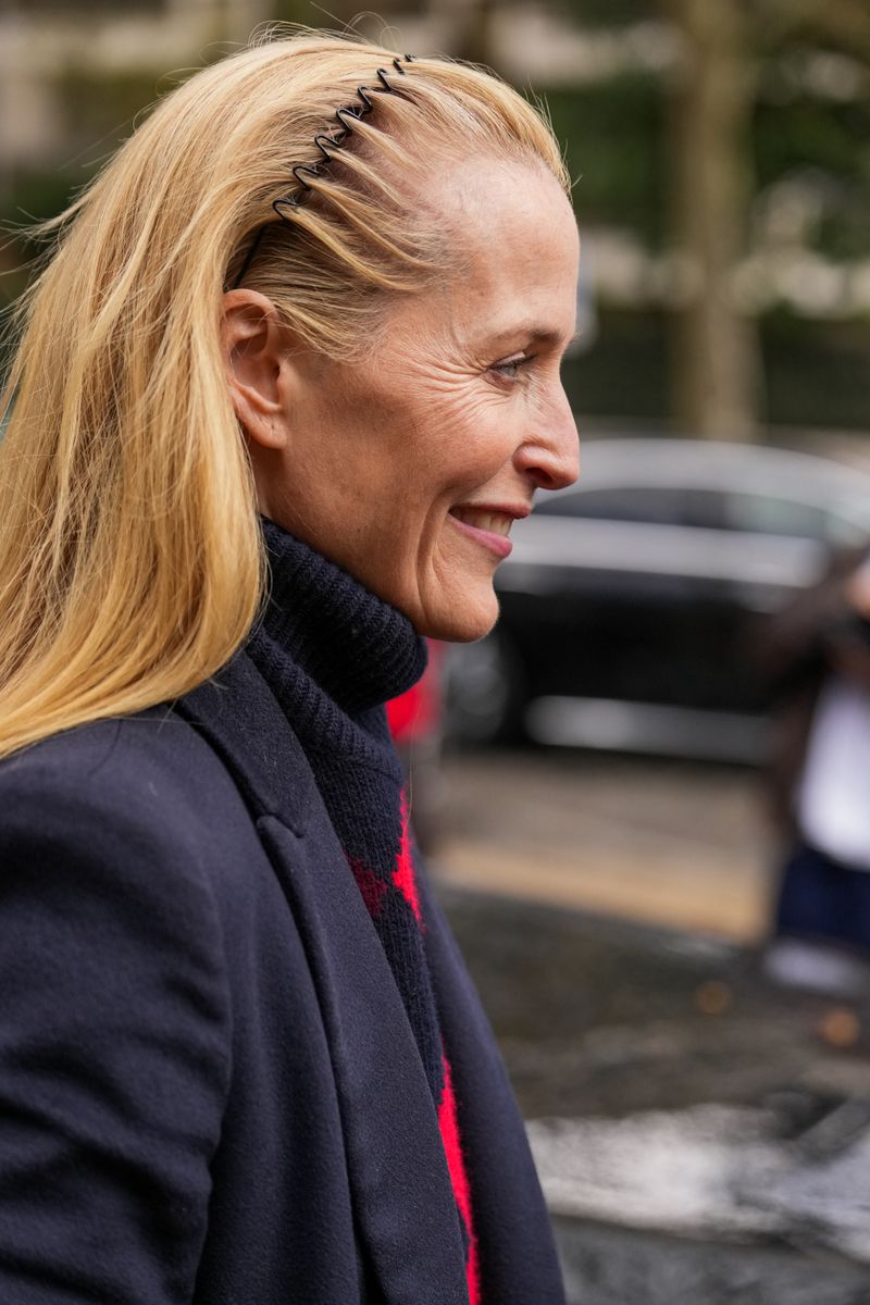 Gillian Anderson attending the Miu Miu Fashion Show during Paris Fashion Week Womenswear Fall/Winter 2026-2027