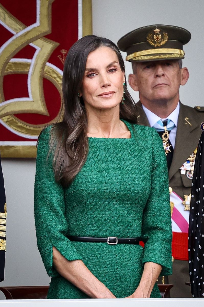 Queen Letizia attending the National Day Military Parade on October 12, 2025