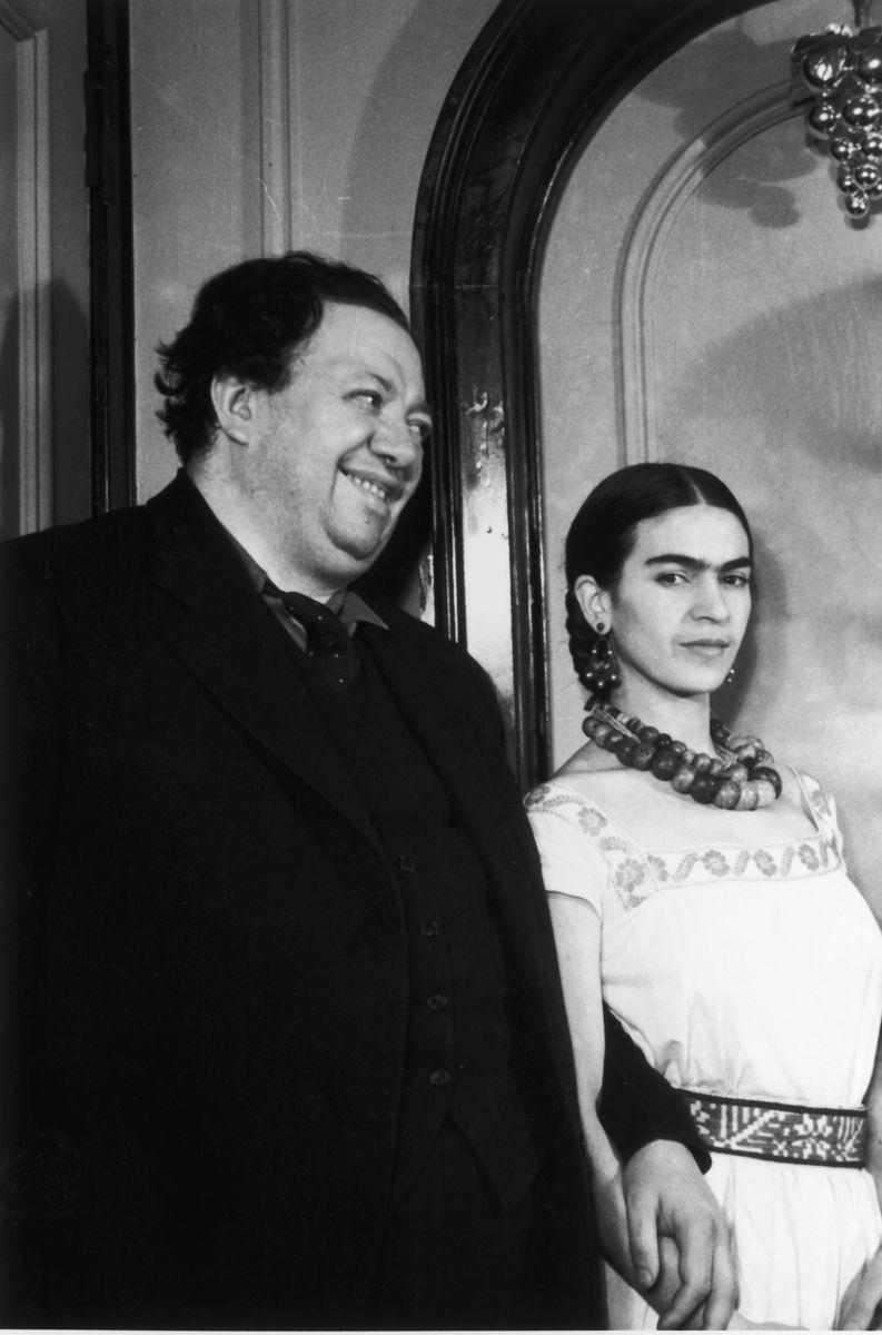 Frieda and Diego Kahlo standing in doorway, circa 1932. 