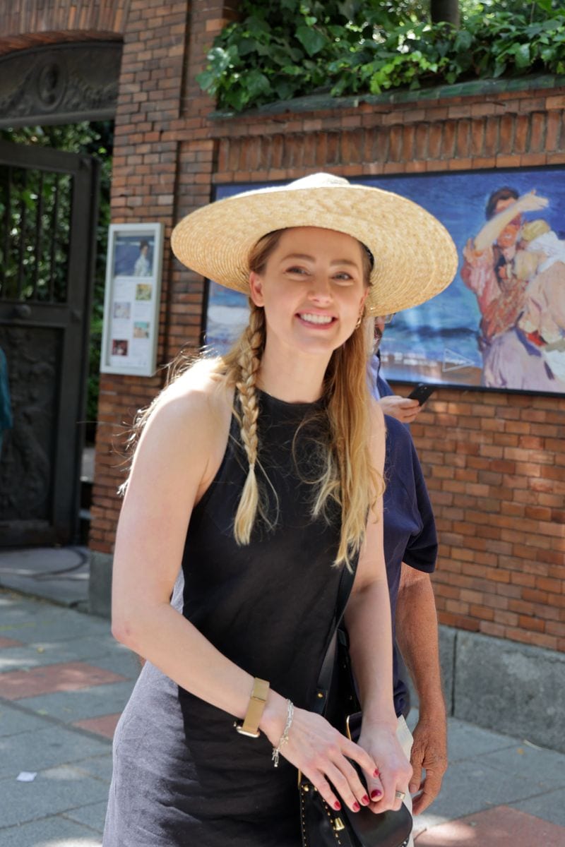 Actress Amber Heard leaving the Sorolla Museum, May 11, 2023, in Madrid, Spain