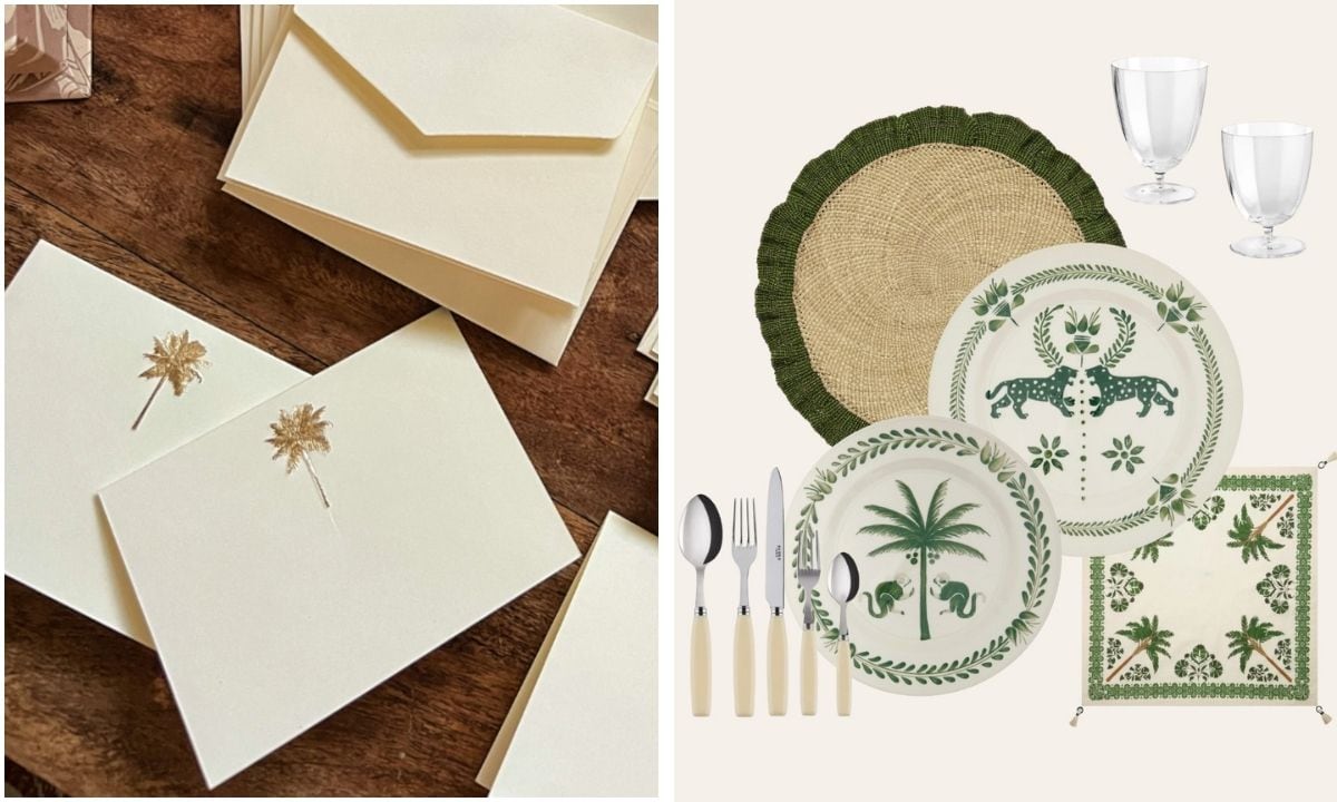 Collecto x Artefino Gold Palm Embossed Place Cards