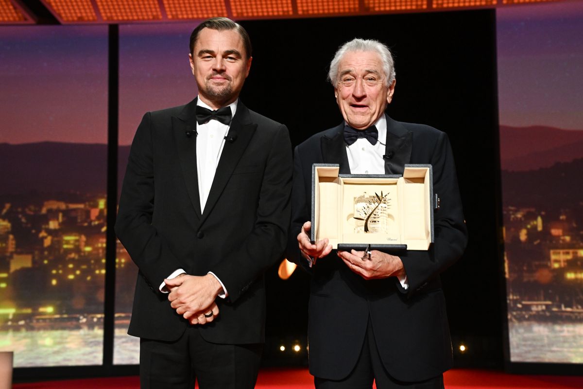 Leonardo DiCaprio and Robert De Niro during the opening ceremony at the 78th annual Cannes Film Festival at the Grand Theatre Lumiere on May 13, 2025