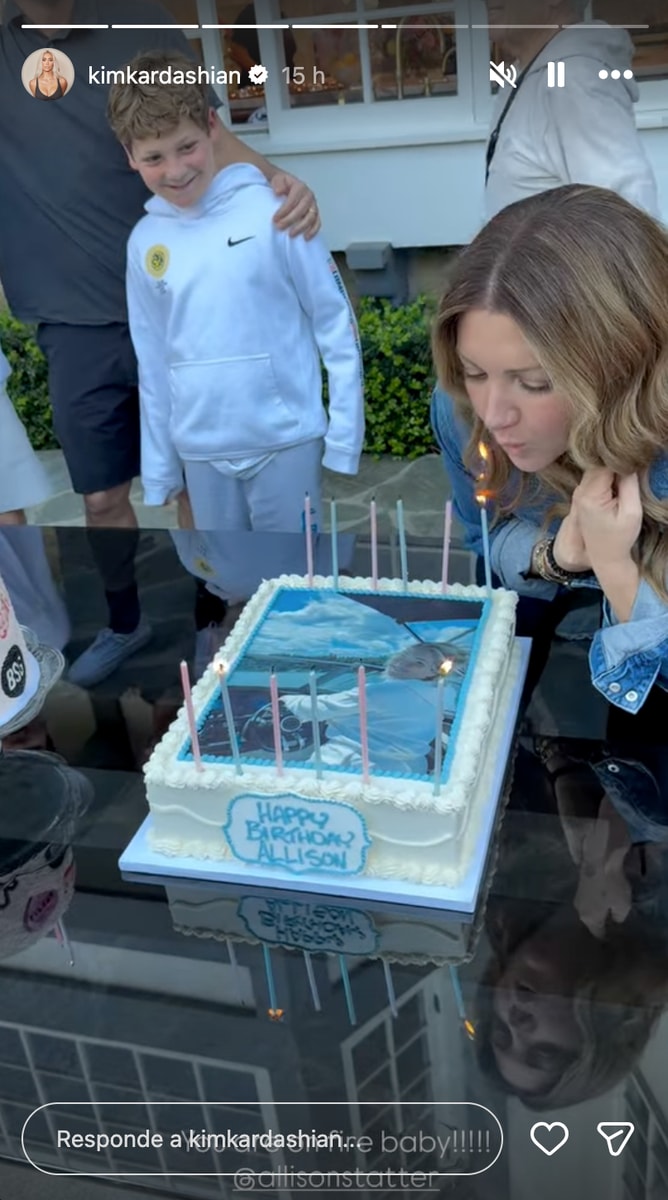 In the middle of blowing out candles on her cake, Statter’s hair briefly caught fire.