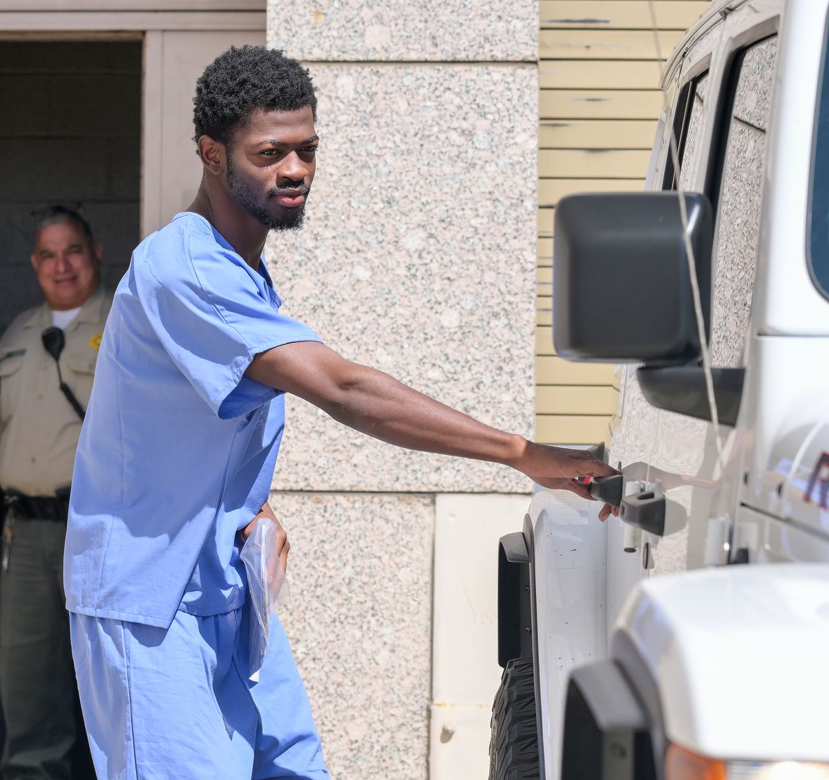  Lil Nas X is seen leaving Van Nuys Jail on August 25, 2025 in Van Nuys, California.