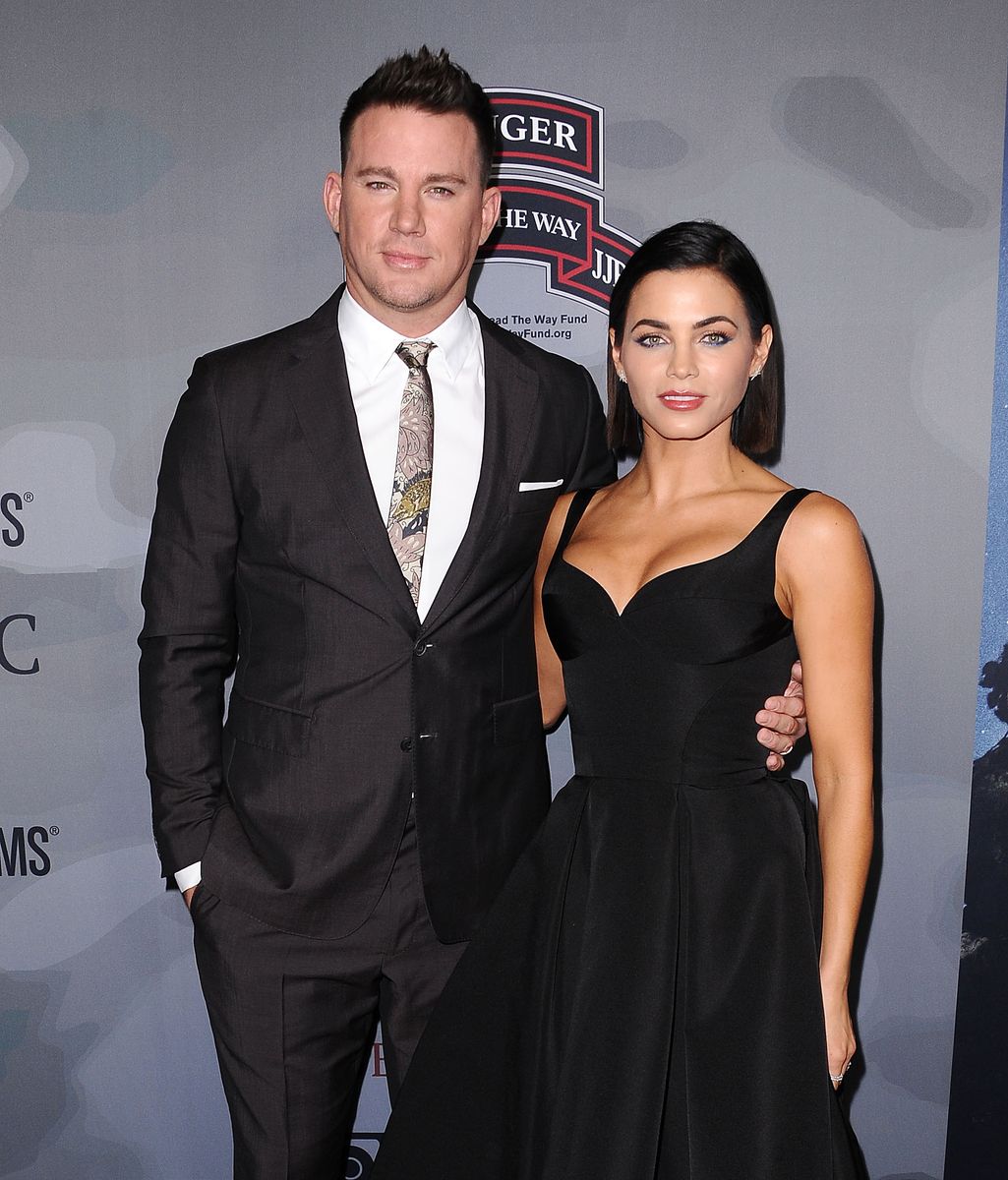   Channing Tatum and Jenna Dewan Tatum attend the premiere of "War Dog: A Soldier's Best Friend" at Directors Guild Of America on November 6, 2017 in Los Angeles, California.   