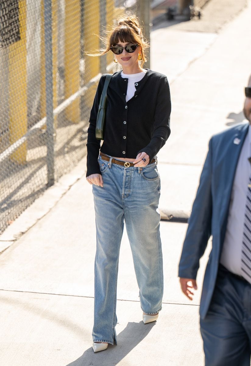 Dakota Johnson is seen at "Jimmy Kimmel Live!" 