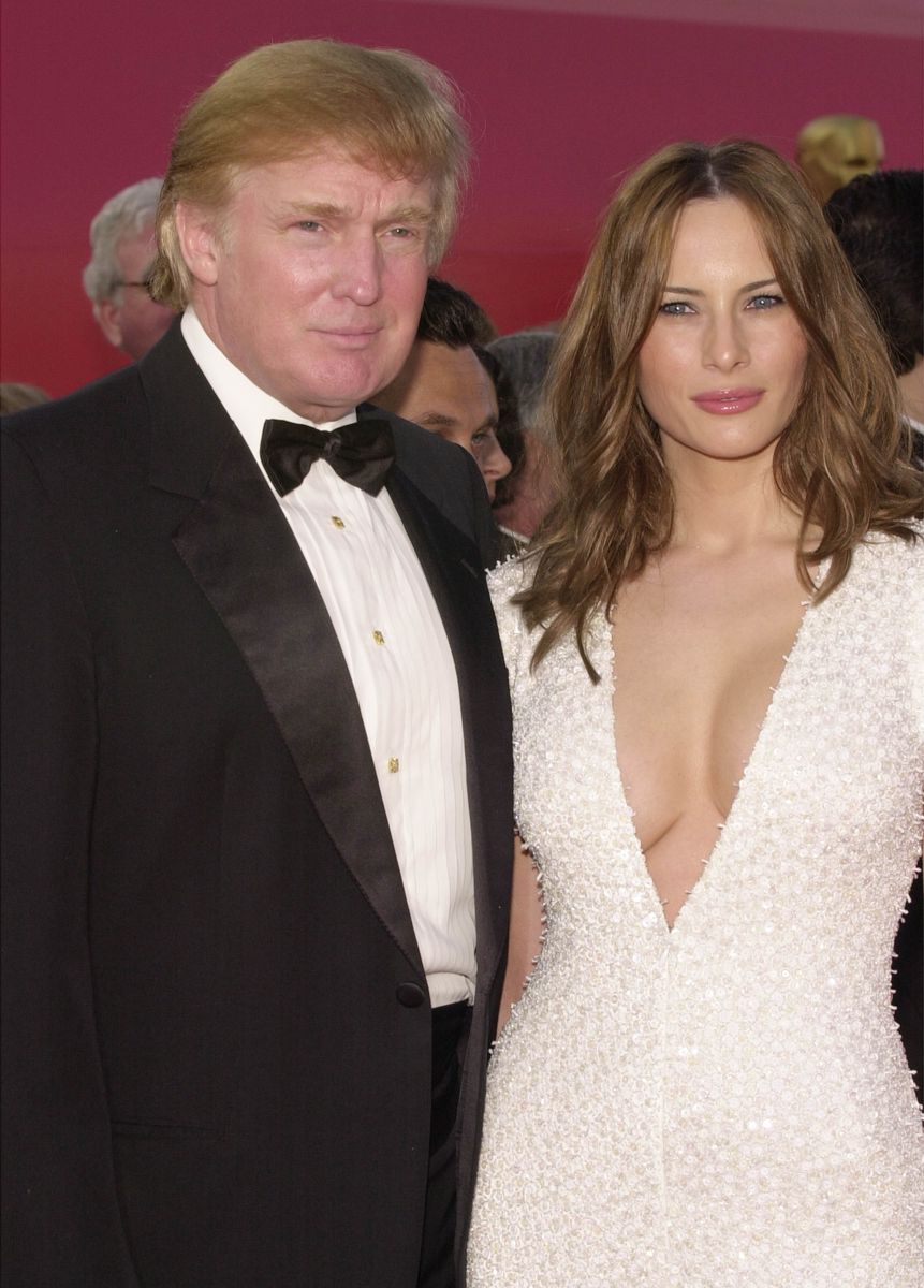 Donald and Melania Trump at the Oscars in 2001