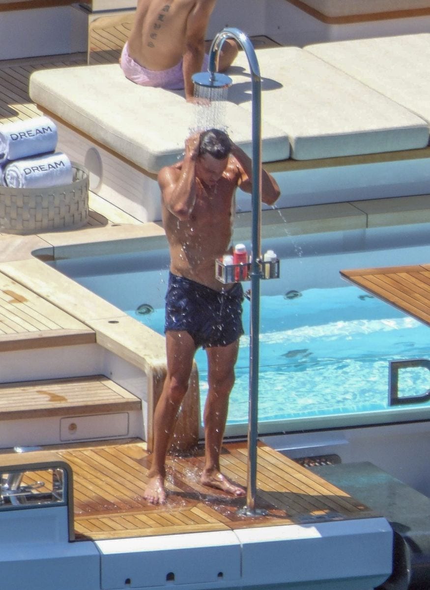 The retired athlete clearly hasn't been skipping his days at the gym