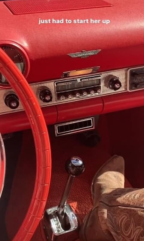 Kendall Jenner red car   1965 Mustang