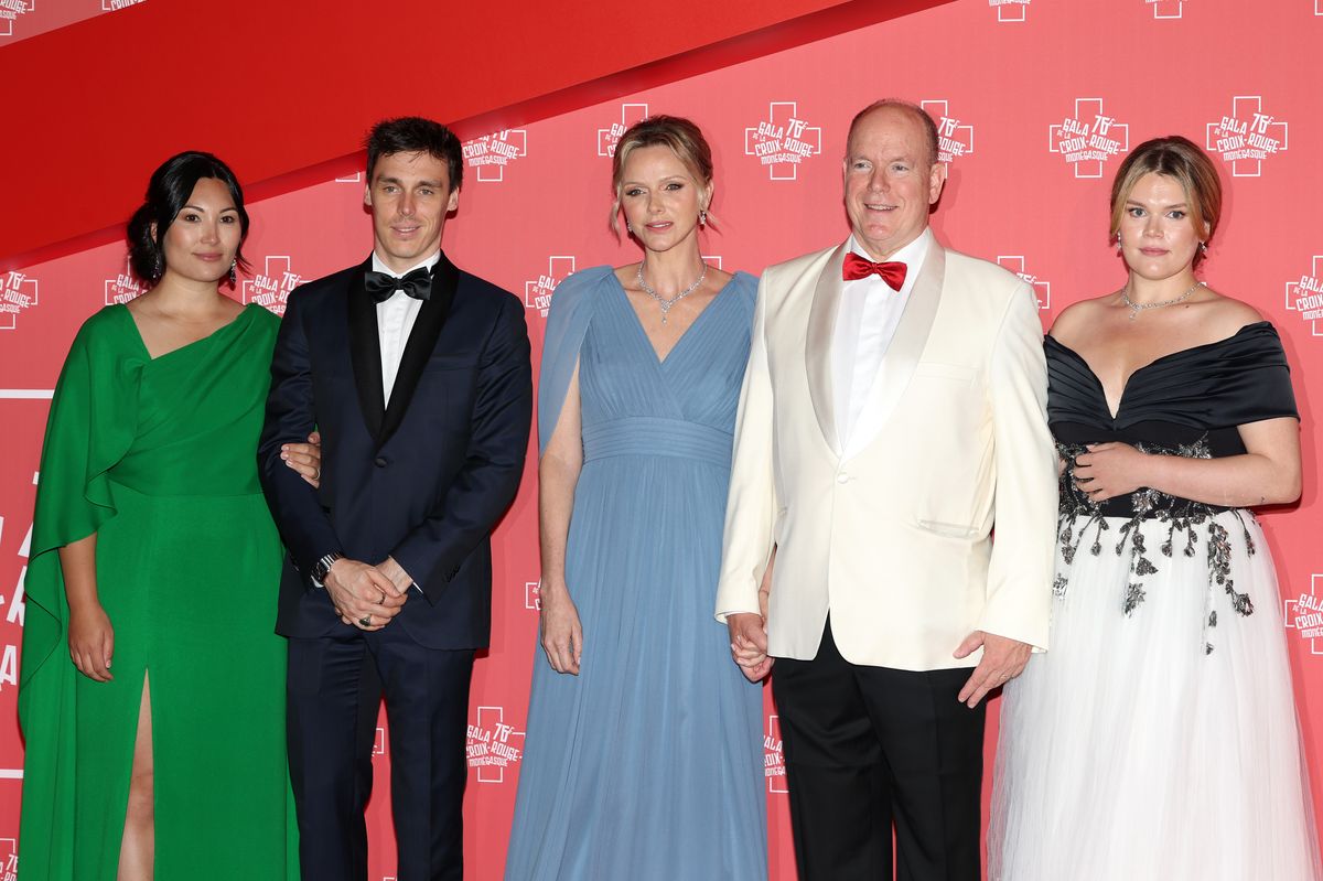 Marie Ducruet, Louis Ducruet, Princess Charlene of Monaco, Prince Albert II of Monaco and Camille Gottlieb attend the 76th Red Cross Ball 