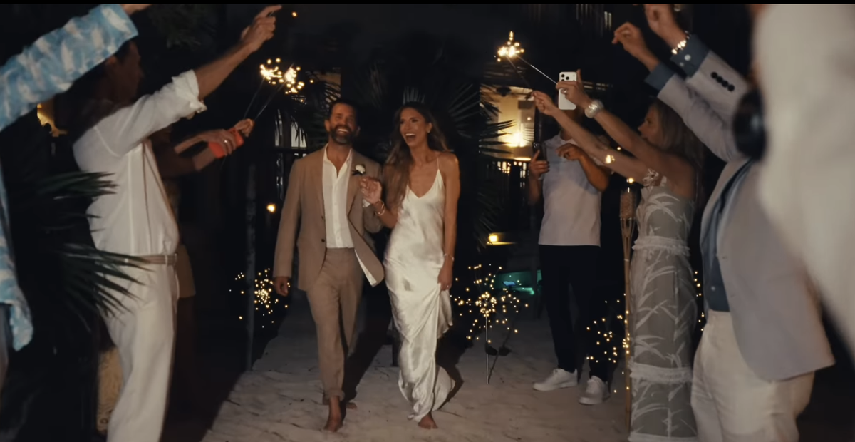 Donald Trump and Anderson celebrating their wedding