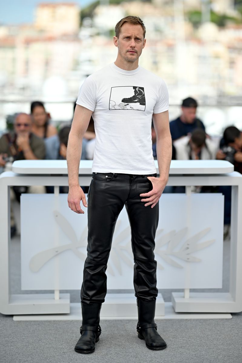 Skarsgard at the Cannes premiere of 'Pillion'