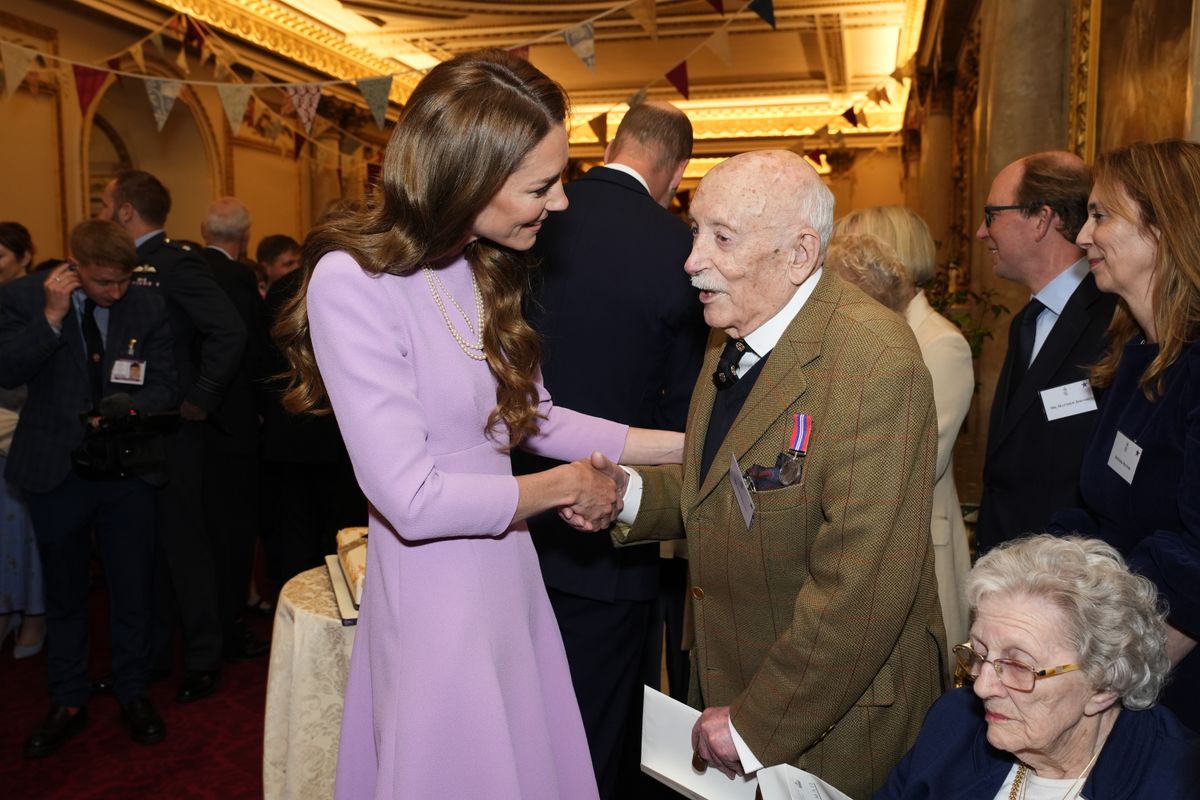 The Princess of Wales speaks with John Jervois