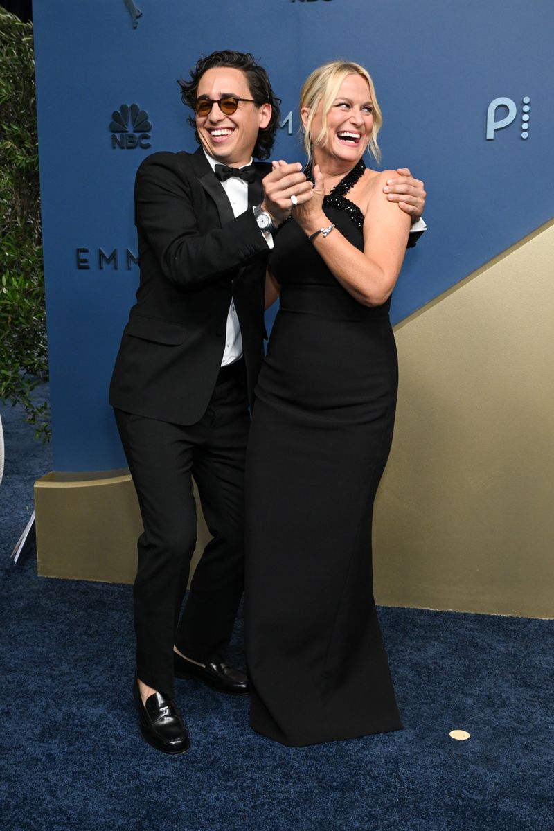 Marcello Hernandez and Amy Poehler at the 78th Emmy Awards