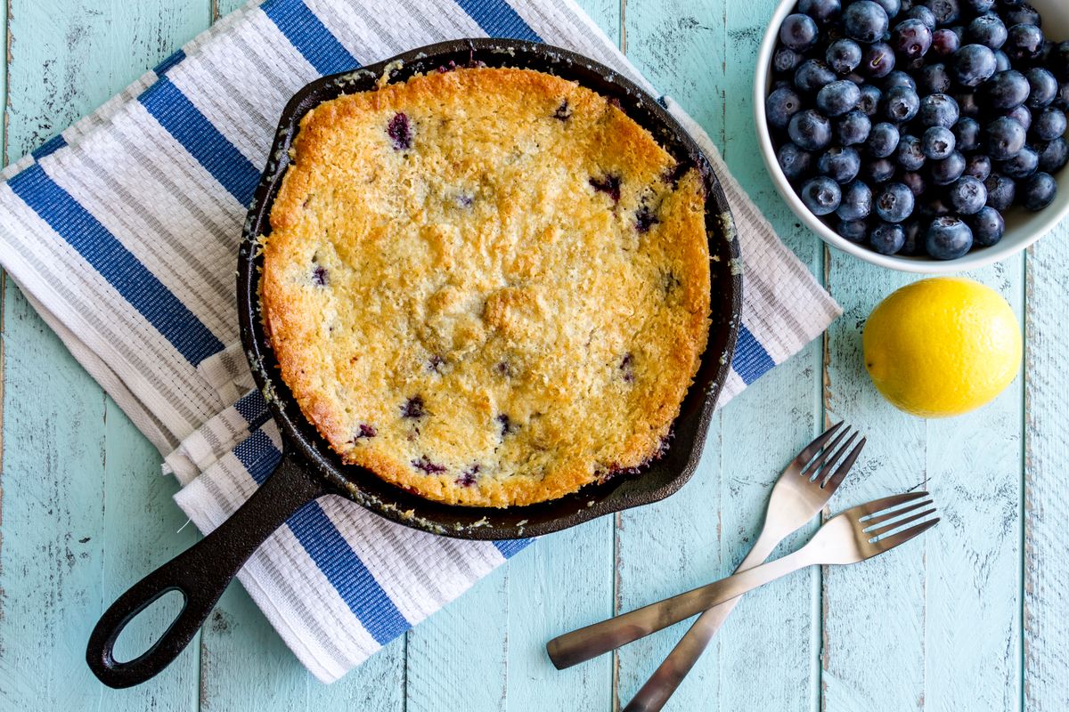 Blueberry Lemon Spice Cake Mix Cobbler