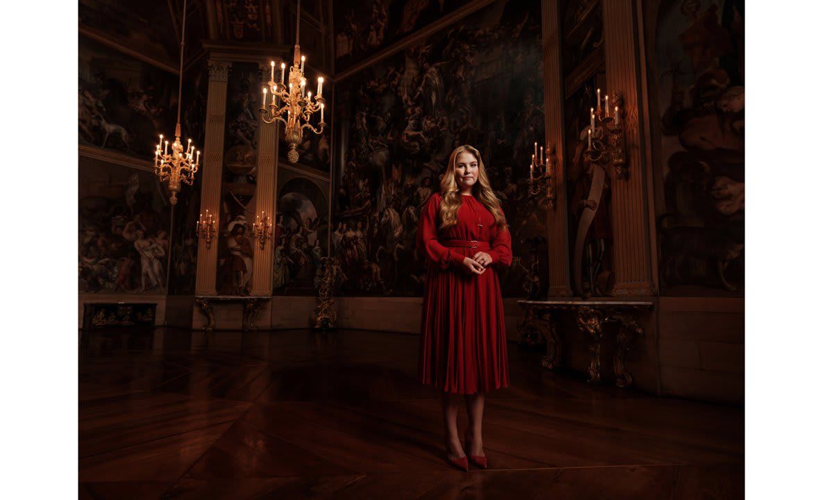 Princess Amalia posed for photos at her family's home, Huis ten Bosch Palace, in The Hague.