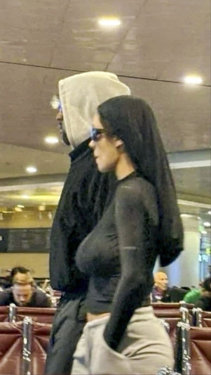 Kanye West and Bianca Censori were spotted at the airport in Barcelona